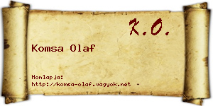 Komsa Olaf névjegykártya